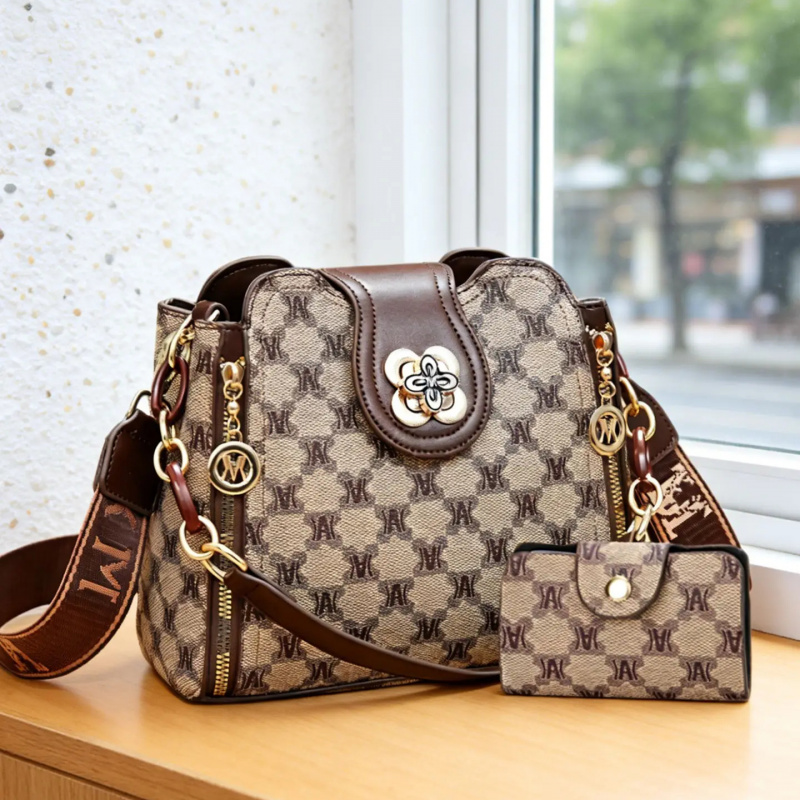 Vintage Fashion Women - Sac à bandoulière vintage imprimé, sac