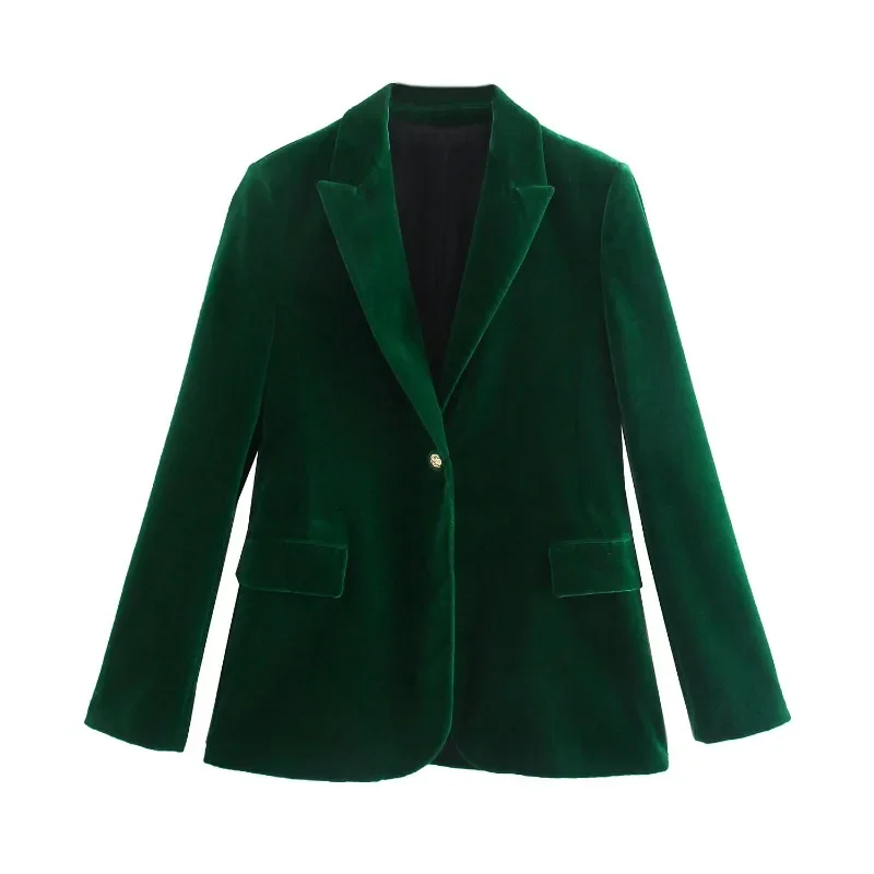 Velvet Blazer Vintage - Blazer en velours élégant pour femmes,
