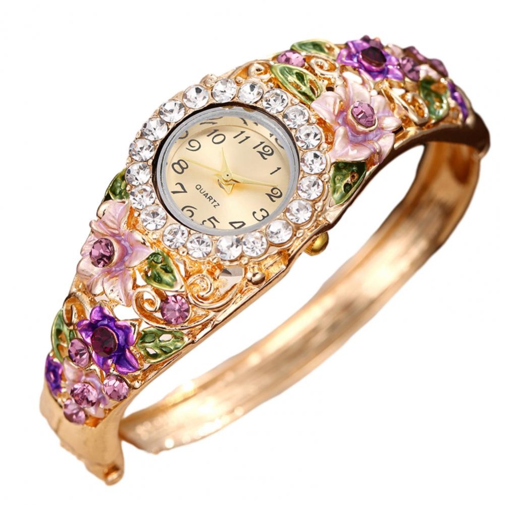 Vintage Fashion Week - Montre vintage riche en fleurs, cadran