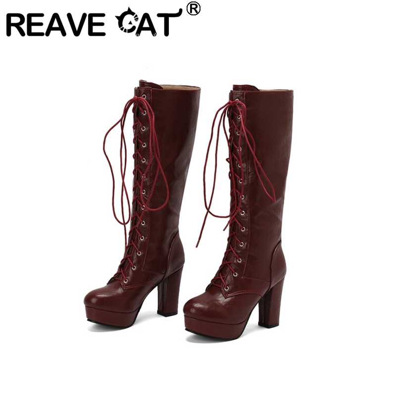 Vintage Fashion Style - REAVE AY-Bottes vintage au genou pour
