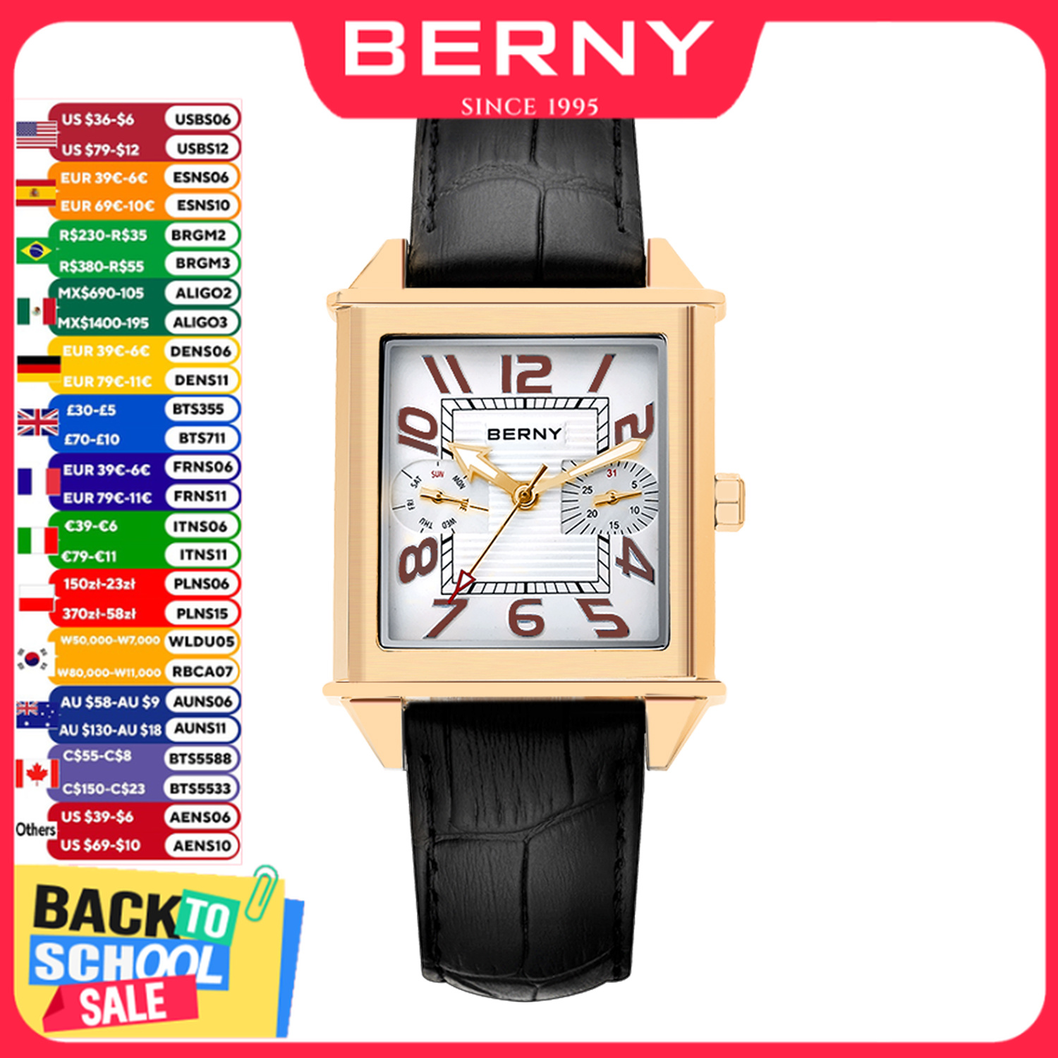 Vintage Fashion Week - Montre à quartz BERNY 6P25 pour