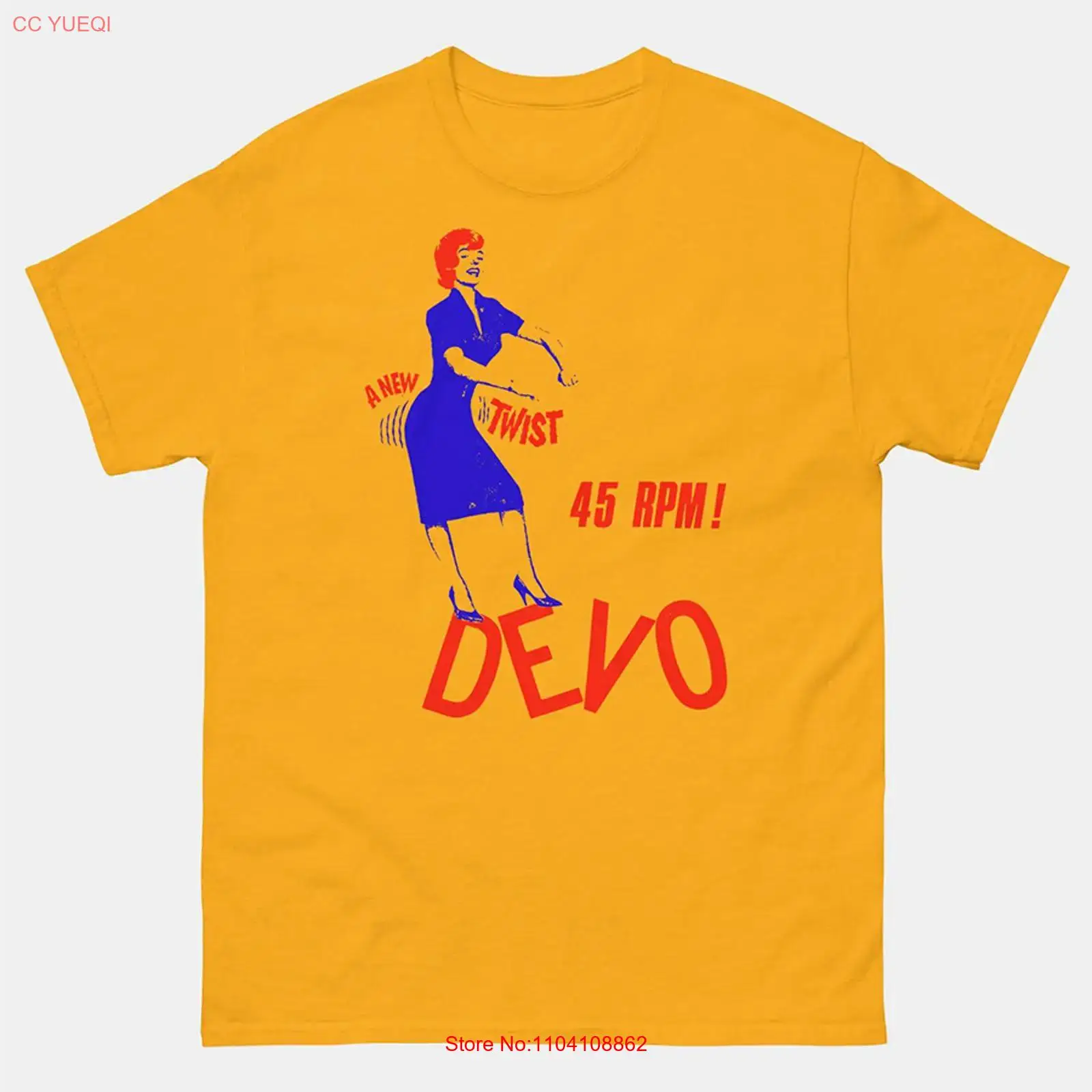 Vintage Fashion News - T-shirt jaune DEVO band, nouvelle collection,