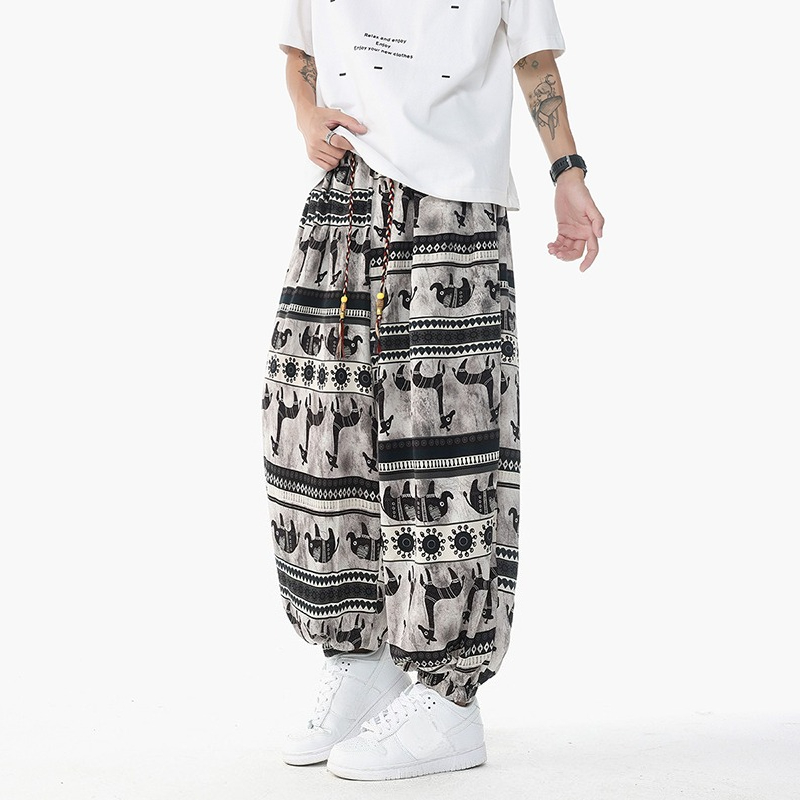 Retro Track Pant - Pantalon taille haute imprimé Style vacances