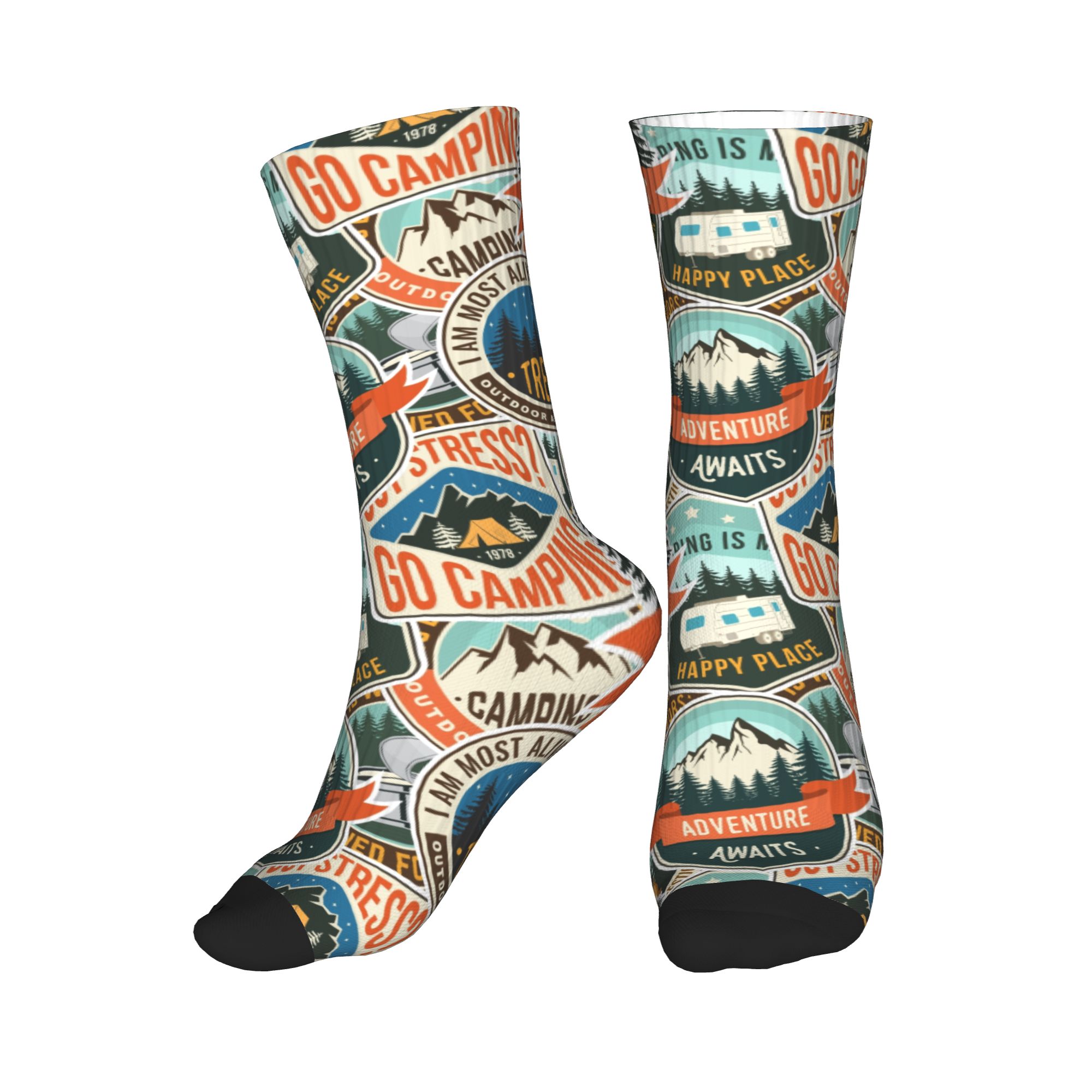 Vintage Fashion Dresses - Chaussettes unisexes respirantes et chaudes imprimées