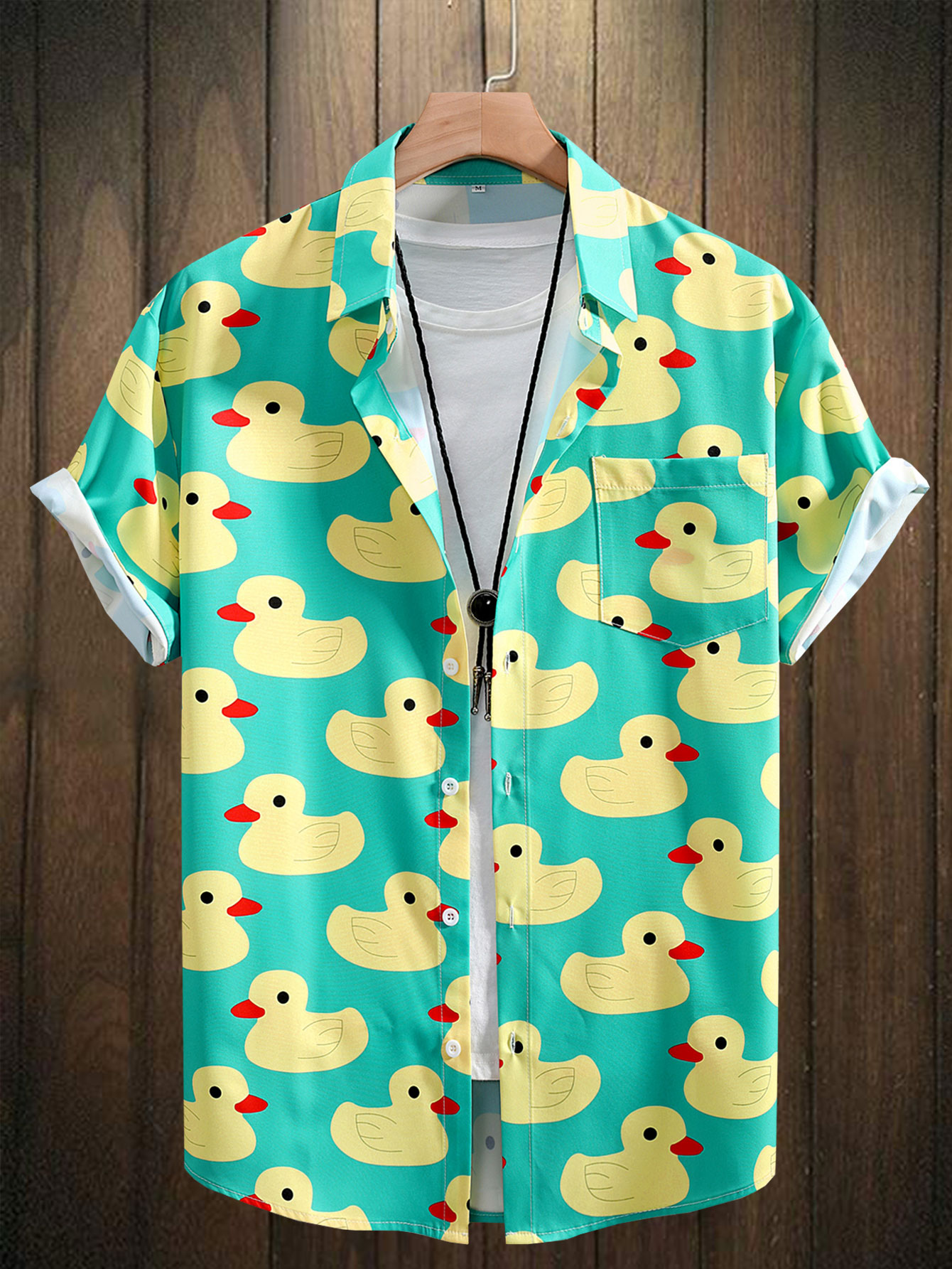 Bowling Shirt Camp - Chemise pour homme, imprimé canard en