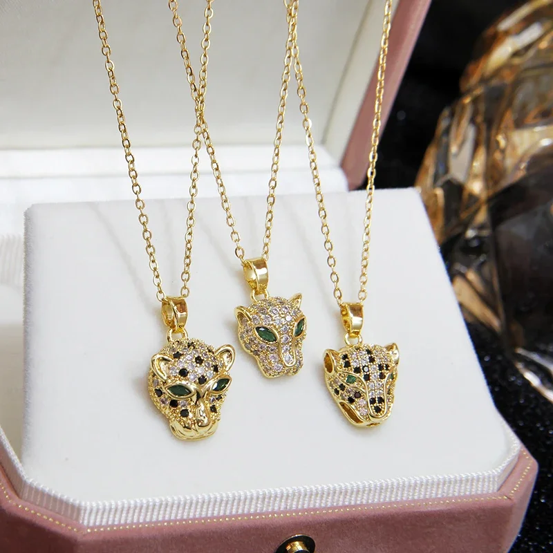 Vintage Fashion Jewelry Brands - Colliers en cristal léopard pour femmes,