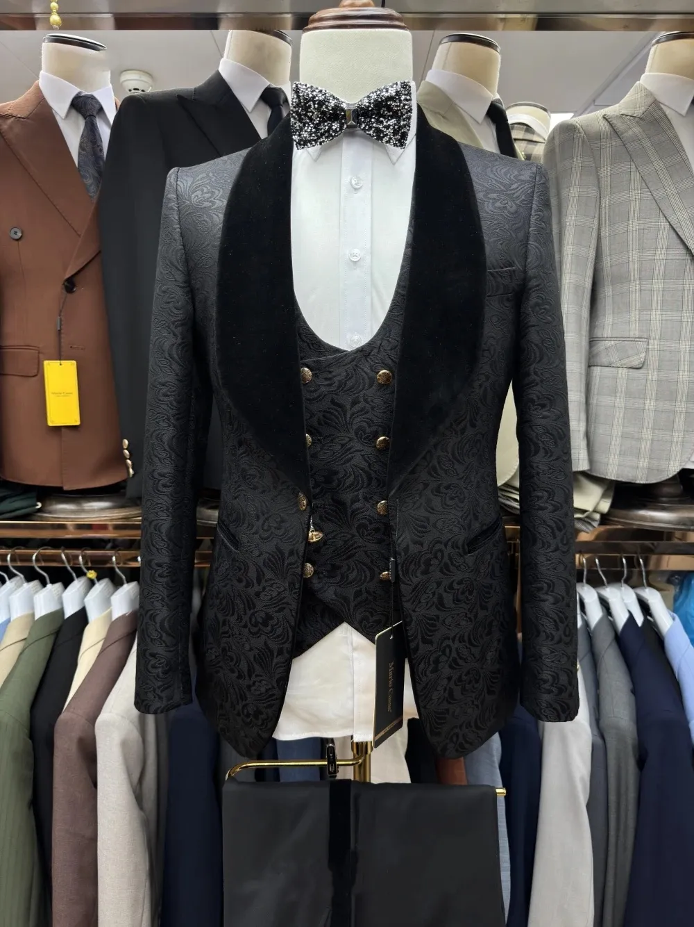 Velvet Blazer Vintage - Costume Homme Vintage Jacquard Sur Mesure