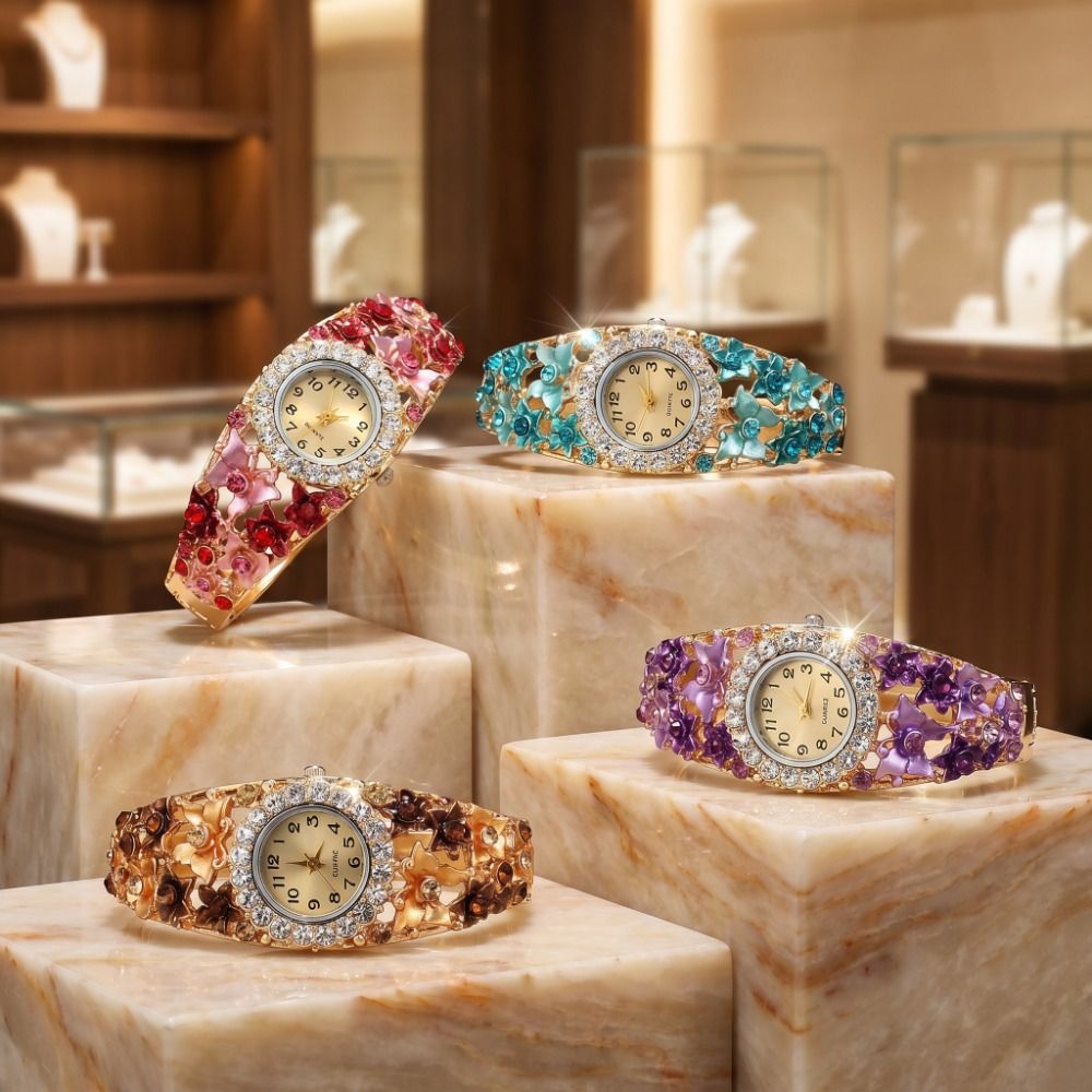 Vintage Fashion Week - Montre vintage riche en fleurs, bracelet
