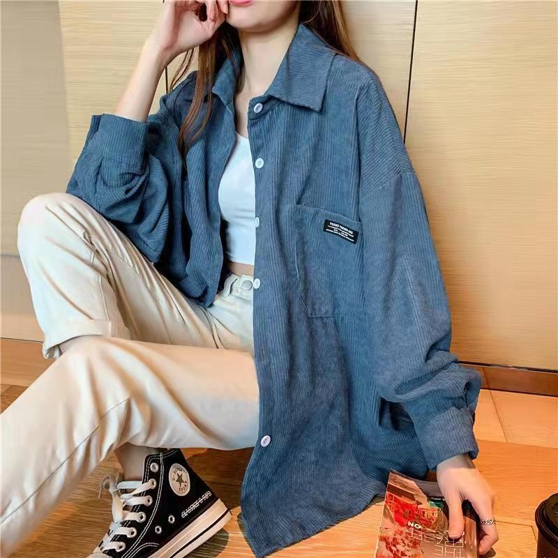 Vintage Fashion Hong Kong - Veste en velours côtelé pour femme,