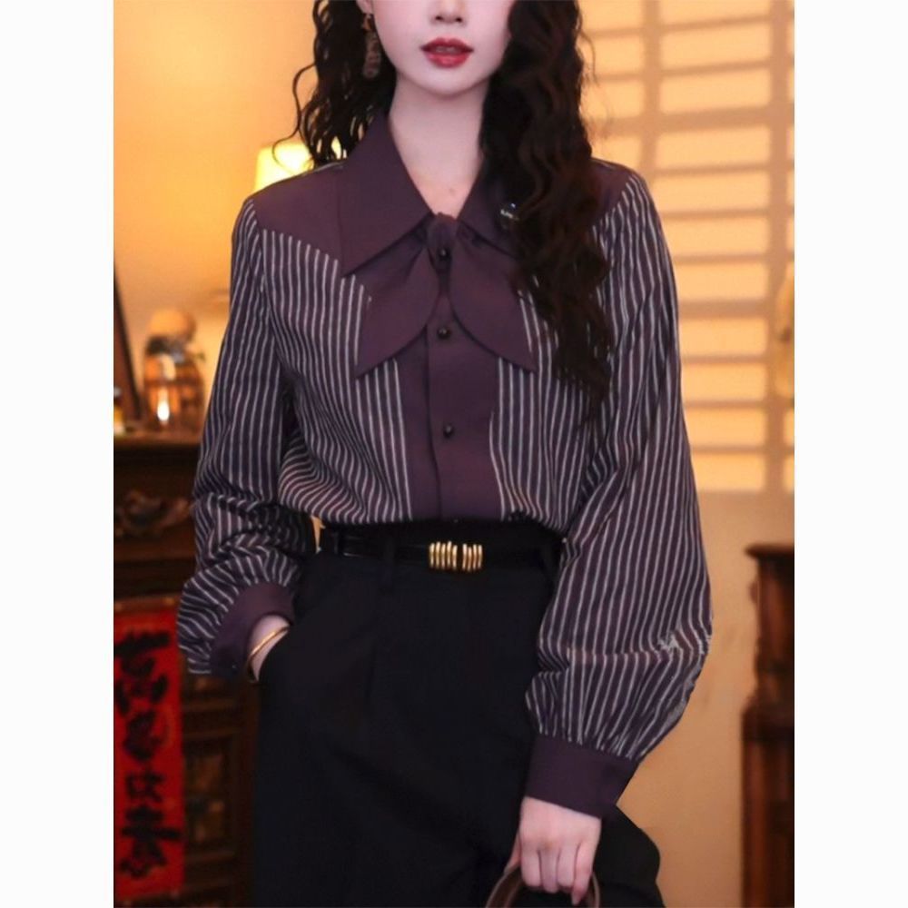 Vintage Fashion Hong Kong - Chemise décontractée à rayures à manches
