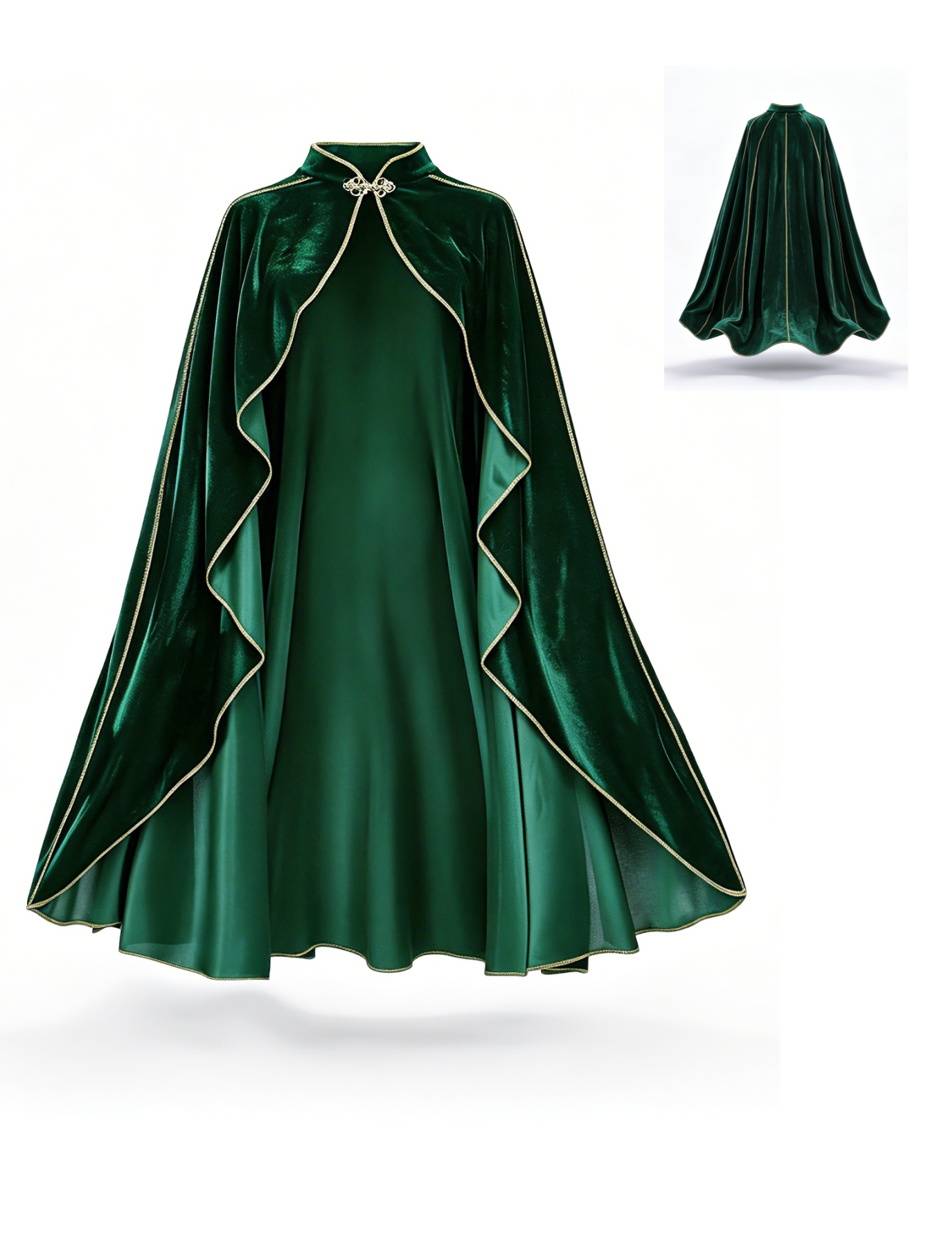 Velvet Blazer Vintage - Cape vintage en velours vert pour