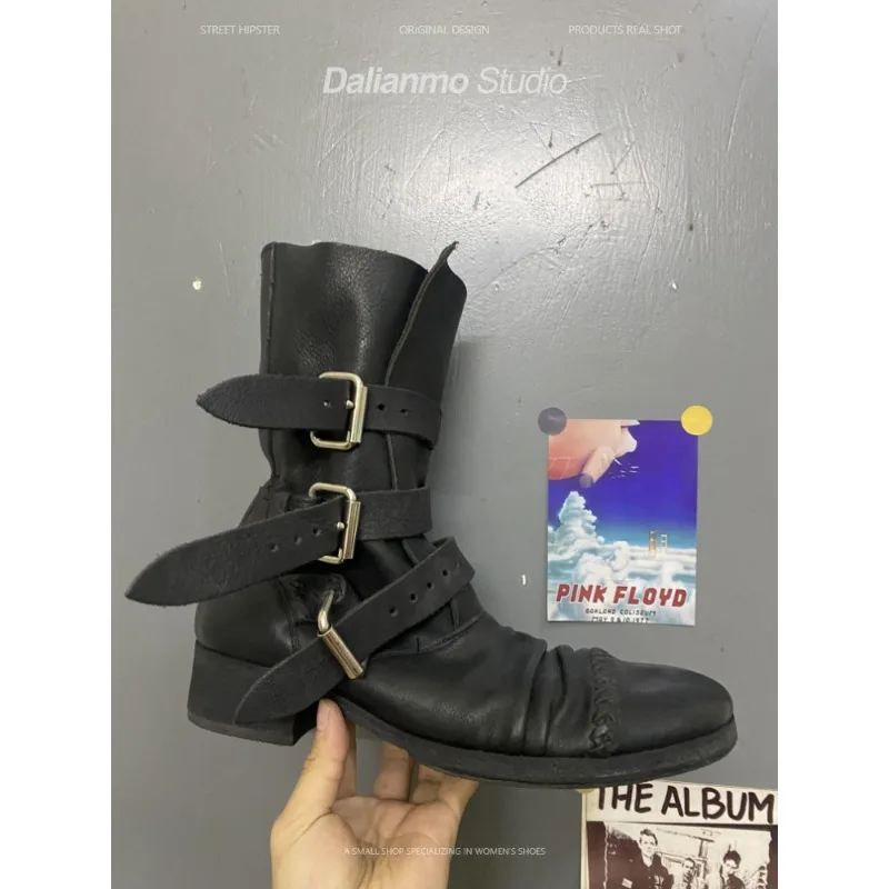 Bottes de moto en cuir véritab - Vintage Fashion Style avis et prix