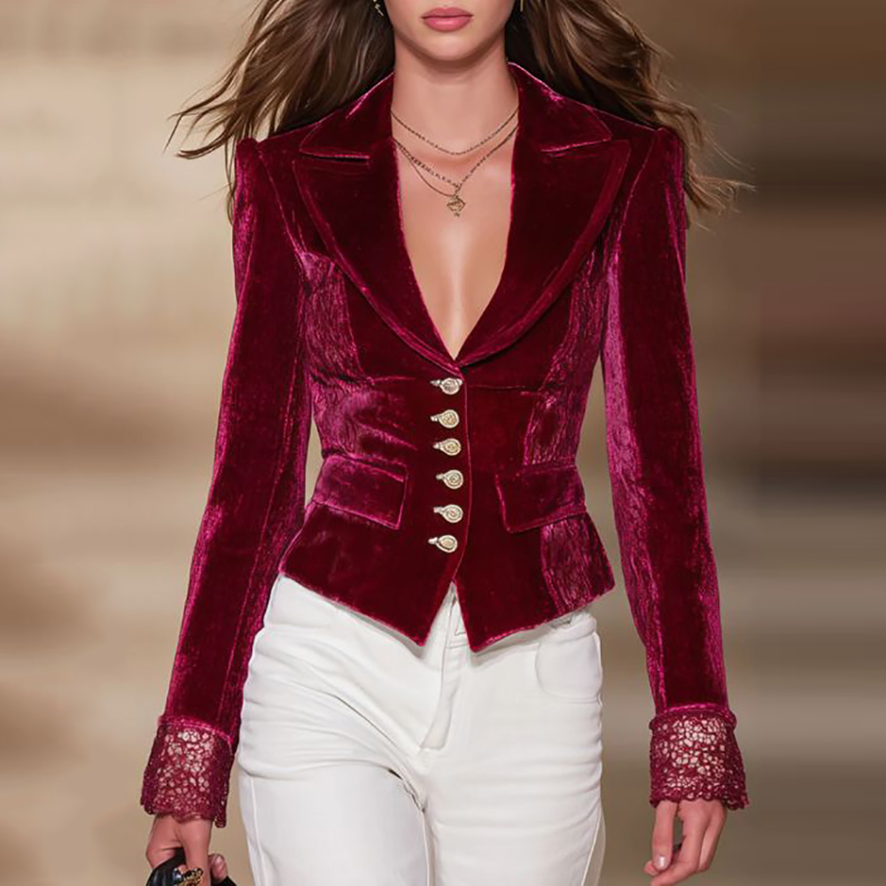 Blazer élégant en velours bord - Velvet Blazer Vintage avis et prix