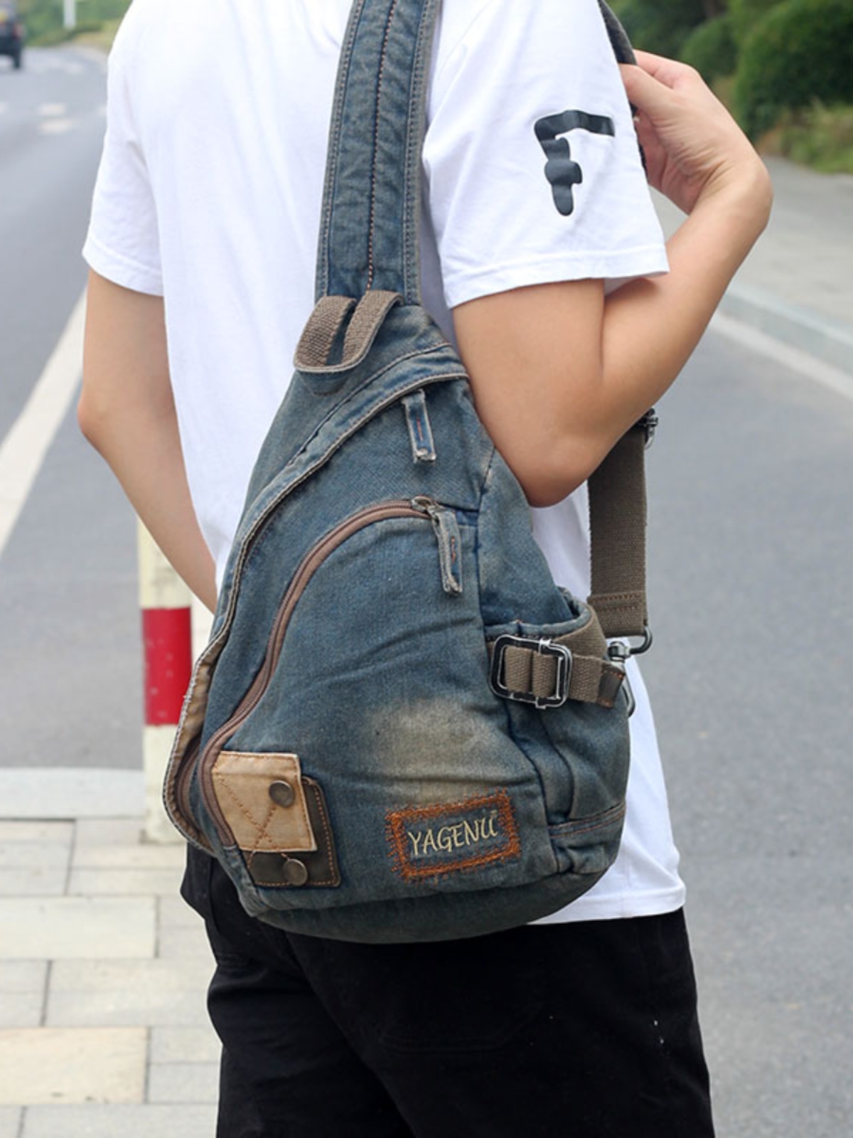 Sac bandoulière rétro en jean  - Vintage Fashion Model avis et prix