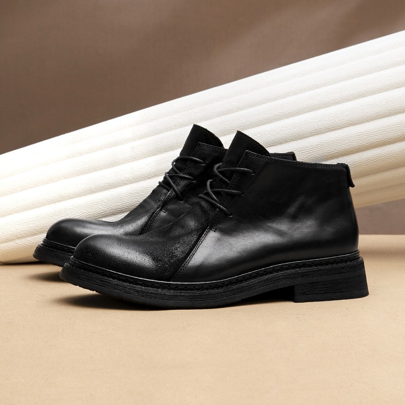 Bottes en cuir véritable vinta - Vintage Fashion Style avis et prix