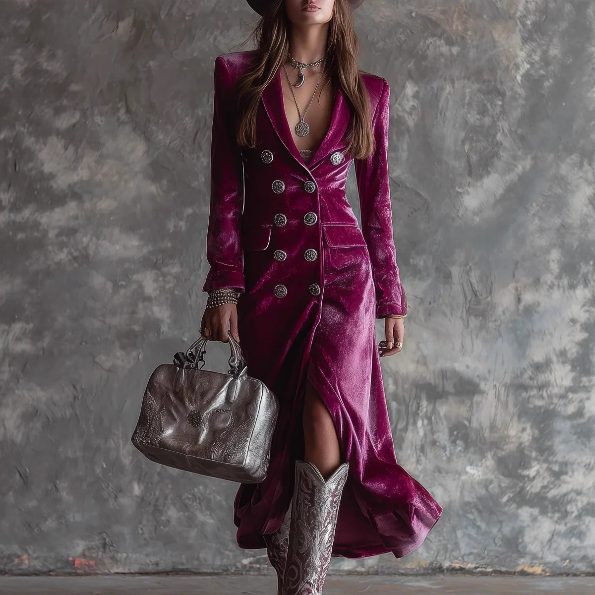 Robe longue vintage en velours - Velvet Blazer Vintage avis et prix