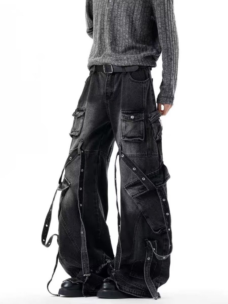 Jean cargo baggy noir délavé s - Retro Track Pant avis et prix