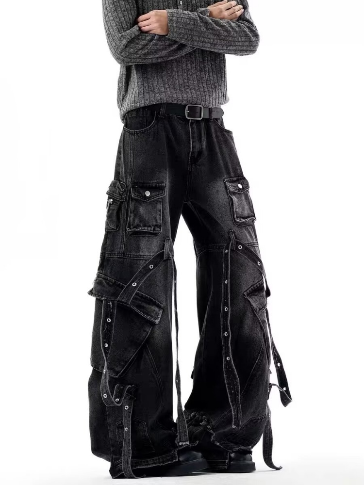 Jean cargo baggy noir délavé s - Retro Track Pant avis et prix